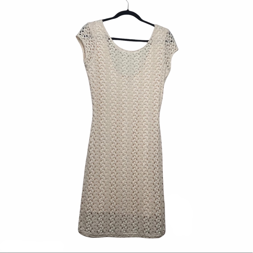 Free People Crochet Short Sleeve Mini Dress